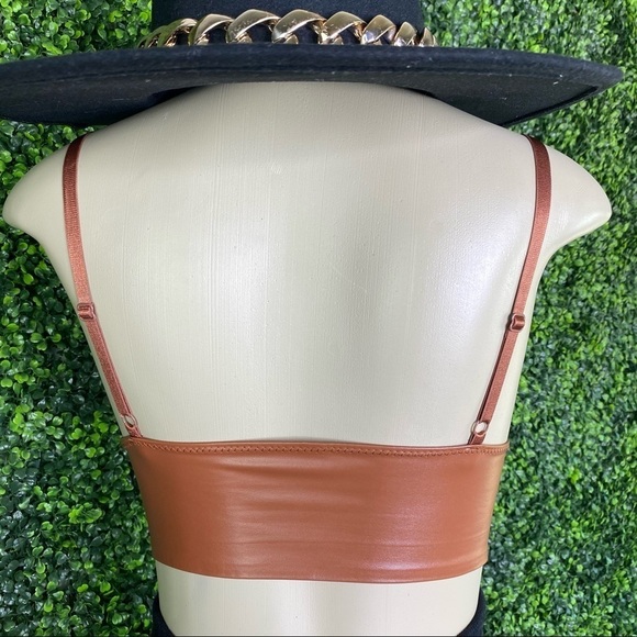 Faux leather bralette camel brown - Picture 4 of 6